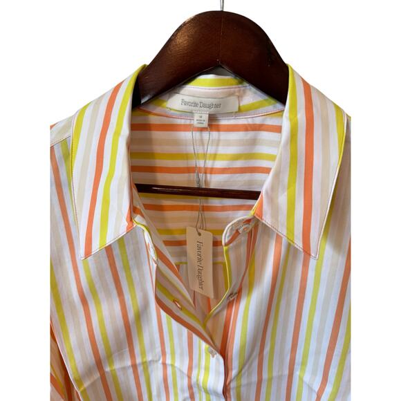 FAVORITE DAUGHTER NWT The Ex-Boyfriend Shirt Sorbetto Stripe Sz Medium $195 MSRP - Picture 3 of 9